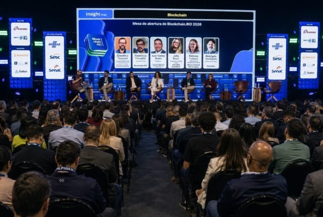 Painel de abertura do Main Event Blockchain.RIO dia 12 de Agosto de 2026.