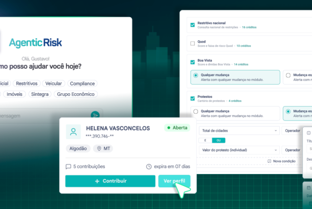 Novos módulos do AgRisk fazem parte da infraestrutura de decisão de crédito.